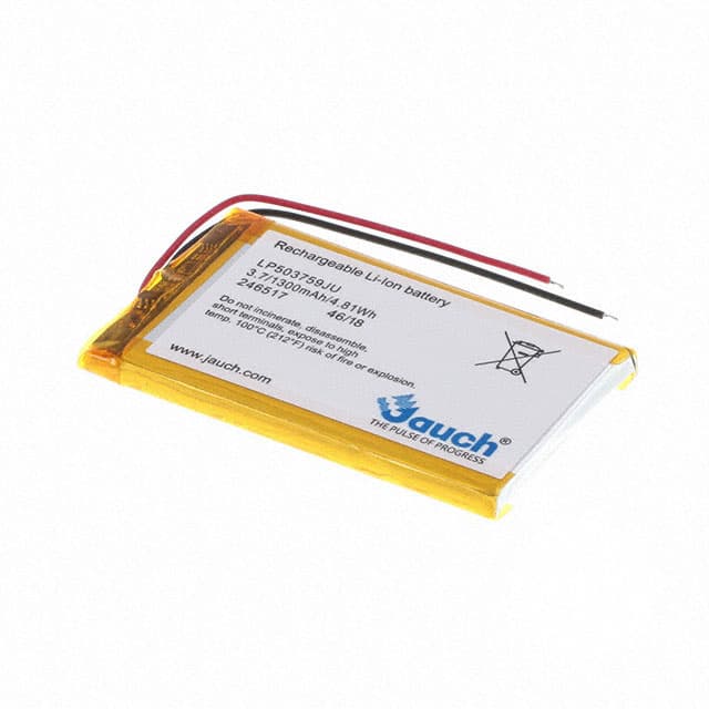 Jauch Quartz LP503759JU+PCM+2 WIRES 70MM — BATTERY LI-PO 3.7V 1350MAH