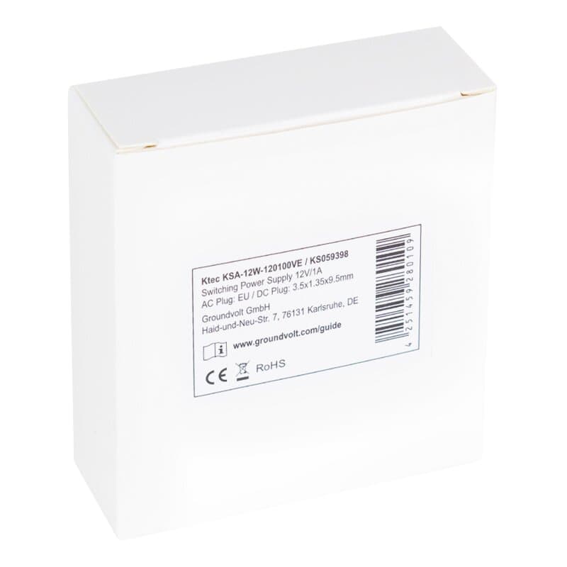 Groundvolt Steckernetzteil 12V/1A Hohlstecker 3,5x1,35mm (EU fixed)