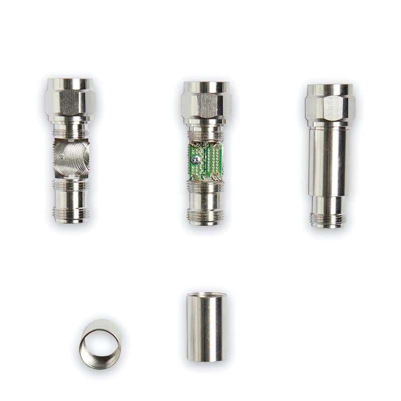 TekBox TBRFH2 Koaxial-HF-Gehäuse zylindrisch N-Male zu N-Female