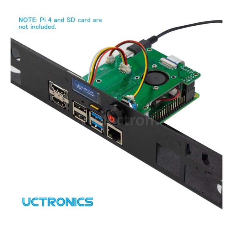 UCTRONICS U6143 Raspberry Pi 4 Rack Mount 19 Inch 1U Bracket w/ OLED Monitor