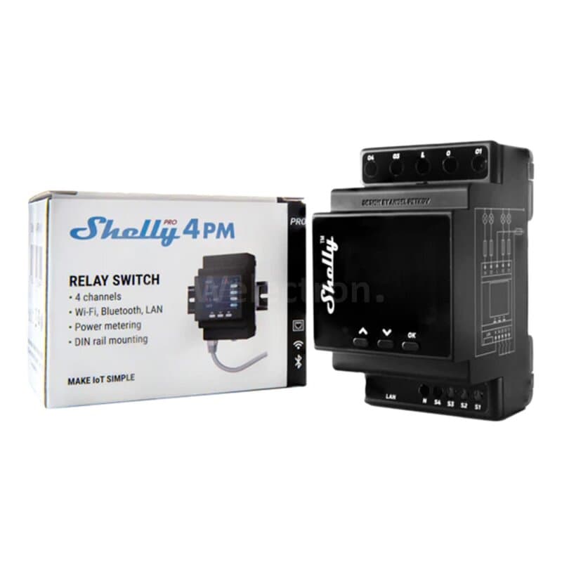 Shelly Pro 4PM 4-Kanal Schaltaktor mit Messfunktion, WLAN/LAN