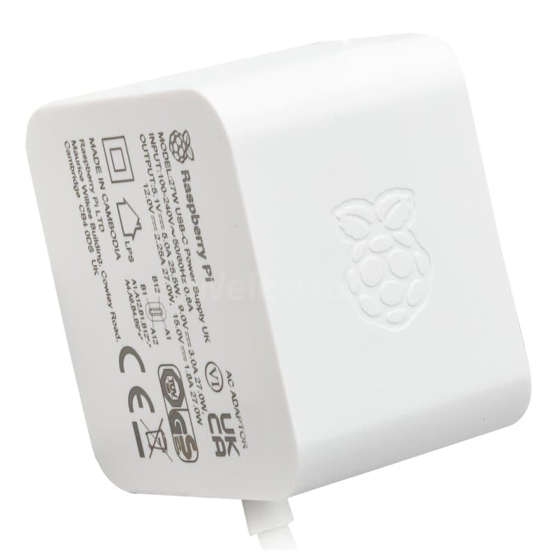 Offizielles Raspberry Pi 27W USB-C Netzteil weiß EU