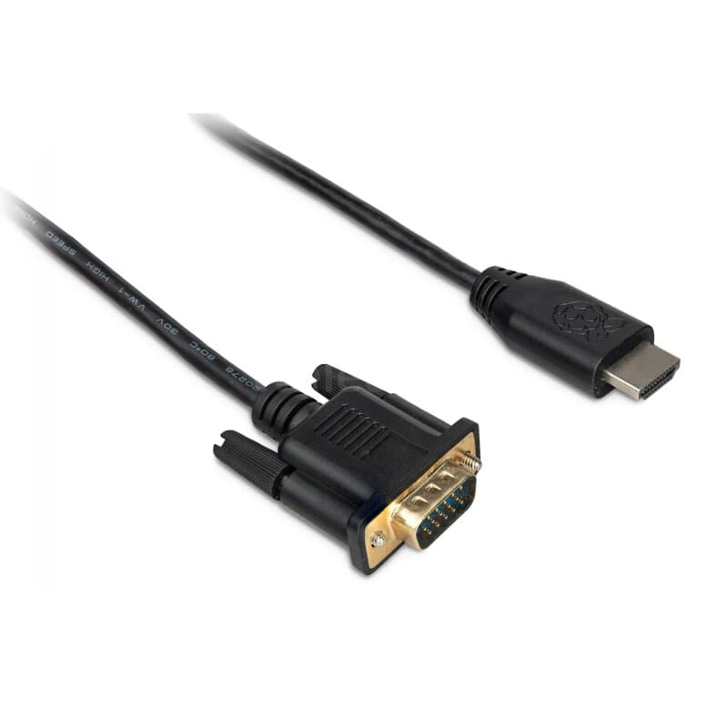 Offizielles Raspberry Pi HDMI zu VGA Kabel schwarz 1m