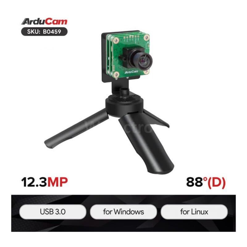 Arducam B0459-1 12MP IMX477P USB 3.0 Camera with M12 Manual Focus Lens-Without Encolsure